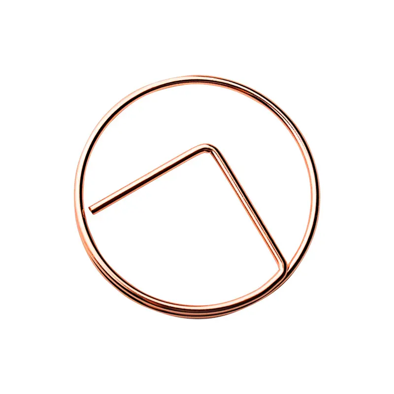 Round Paper Clip for Memo Rose Gold Plated Basic Metal Simple Sample Journal Notebook Fashion Note Seat Memo Clips Metal 25mm