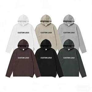 High Quality Cotton <b>Thick</b> <b>Fleece</b> Heavy Weight Oversized Hoodies Custom Print Logo Autumn ODM Windproof Pocket Men's Hoodies - Product Image 1