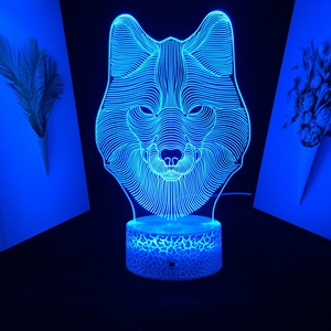 Wolf Led Night Light Box Anime Products for Bedroom Decor <strong>Nightlight</strong> Birthday Gift Animal 3d Led Lamp Dropshipping - Product Image 6