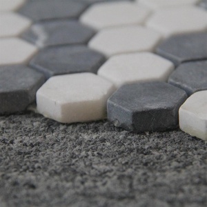BOTON STONE Albâtre Blanc + noir Marquina Marbre Hexagone <span class=keywords><strong>Mosaïque</strong></span> Carreaux autre <span class=keywords><strong>papier</strong></span> <span class=keywords><strong>peint</strong></span>/panneaux muraux - Product Image 5