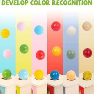 <span class=keywords><strong>Adena</strong></span> Montessori Objekt Permanenz Box mit Tablett, drei Holz kugeln, Montessori Spielzeug für 6-12 Monate Babys - Product Image 3