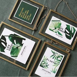 Hanging <b>Photo</b> <b>Double</b> Glass Floating <b>Frame</b>, Picture Artwork Display for Pressed Flowers, Golden Gallery Wall <b>Frame</b> - Product Image 6