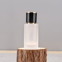 Botol Semprot Kaca Silinder Matte High-end 20ml dengan Tutup Kayu, Botol Kosong untuk Parfum