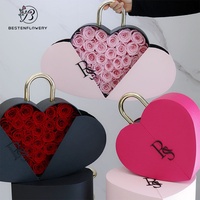 Coffret Cadeau Rose Éternelle en Boîte Cœur, Fleur Éternelle pour Anniversaire, Fête des Mères, Saint-Valentin, Vente en Gros Usine Personnalisable