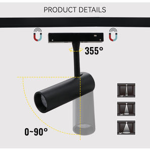 Aluminium <b>LED</b> Track <b>Light</b> Adjustable DC 24C 7W <b>Magnetic</b> Track Spot <b>Light</b> - Product Image 1