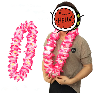 ハワイアンパーティーデコレーション新着パーティーサプライパープルイエローシルクフラワーネックレスデコレーションGarlands Wreath Luau Lei - Product Image 2