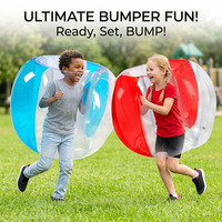Ballons de sumo gonflables bleus et rouges pour enfants, 36 pouces, 2 pièces, ballons de jeu rebondissants pour jeux d'équipe en plein air