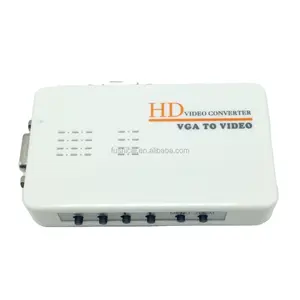 Độ phân giải cao HD Video Converter PC để TV VGA Video Splitter và chuyển đổi Trắng