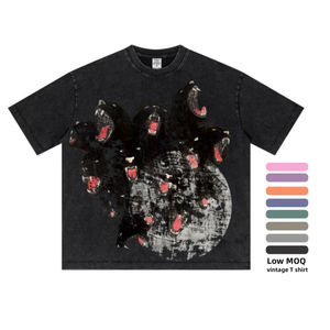 TKAN 124 écran personnalisé impression numérique lavage à l'acide T-shirt lourd coton Vintage T-shirt en gros graphique Boxy t-shirts - Product Image 1