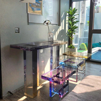 Nouvel arrivage Bureau en acrylique de style luxe doré dégradé à usage domestique Table d'étude en acrylique simple au design moderne
