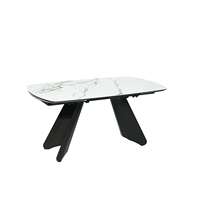 Table à manger de luxe moderne au design nordique, de haute qualité, extensible, réglable en hauteur, carrée, en verre fritté, pour hôtel et maison