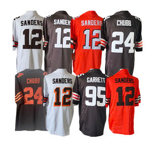 Nieuwe gestikte American Football shirts groothandel goedkoop 4 Watson 12 Shedeur Sanders 95 Garrett 24 Chubb geborduurde sport shirts - Product Image 2