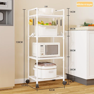 Estante de <span class=keywords><strong>Cocina</strong></span> Multiusos Resistente, Carro de Almacenamiento, Estante de Exhibición de Metal, Soporte Móvil para Almacenamiento, Estanterías - Product Image 4