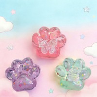 Jouet anti-stress transparent en forme de patte de chat, en silicone super doux, sensation de boue, à rebond lent, pour la relaxation et la décompression, emballage inclus
