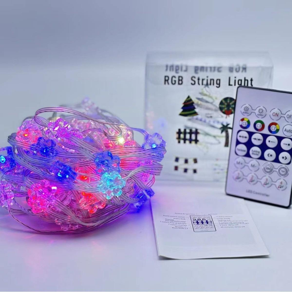 Made in China LED RGB Leather Wire String Lights for Smart Home Christmas Decoration Multi-function USB Remote Control