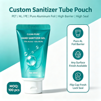 Tube souple personnalisé pour cosmétiques, désinfectant pour les mains, anti-fuite, haute barrière, impression personnalisée, emballage de gel alimentaire 30 ml sans BPA