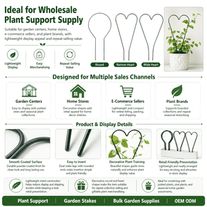 Supports <span class=keywords><strong>de</strong></span> plantes en métal personnalisés, forme ronde en cœur, treillis pour plantes grimpantes en pot, vente en gros pour plantes grimpantes - Product Image 5