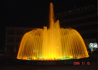 Fontaine musicale dansante moderne portable personnalisée en acier inoxydable pour extérieur, avec éclairage DMX512 écologique