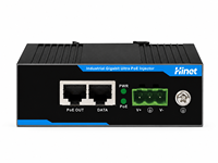 Inyector PoE Gigabit para Riel DIN, 60W, 802.3bt Tipo 3, Puerto Único, Inyector PoE Industrial, Entrada de 45-56V CC