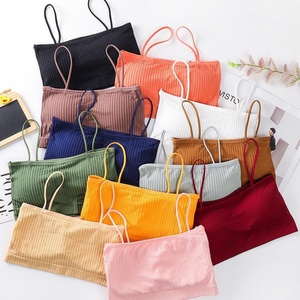 Camiseta sin mangas de punto acanalado elástico sin costuras para mujer, estilo urbano, casual, color liso, venta al por mayor 2024 - Product Image 1