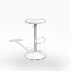 Tabouret réglable en métal blanc - Product Image 1