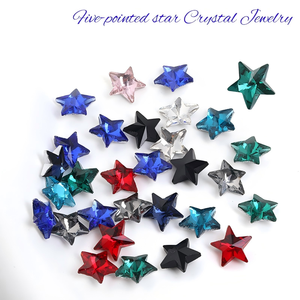 Venta al por mayor de estrellas de cristal de cinco puntas con base puntiaguda, diamantes de agua de cristal de cinco puntas, accesorios de ropa de fábrica - Product Image 1