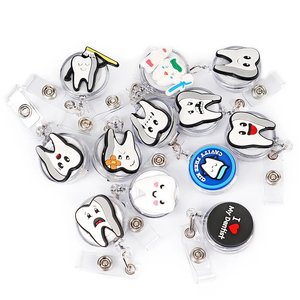 Porta Tarjetas de Identificación con Forma de Dientes, Retráctil, para Estudiantes, <span class=keywords><strong>Dentistas</strong></span> y Enfermeras - Product Image 4