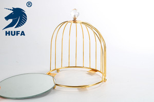 HUFA toptan 2 katlı hizmet tepsi Metal kuş kafesi düğün kek standı Catering gıda standı şerit kek araçları paslanmaz çelik - Product Image 2