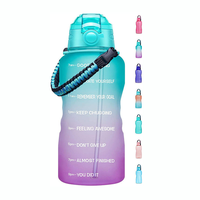 Bouteille d'eau en plastique de 3,8 L à grande capacité avec paille et poignée, sans BPA, qualité alimentaire, idéale pour l'entraînement en extérieur