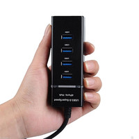 Hub USB 3.0 à 4 ports en métal OEM avec câble de 30cm de Long pour ordinateur portable PC MacBook Mac Pro Mac Mini iMac Surface Pro et plus