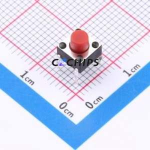 TP10812660 Tactile Switch Through hole Component (THT)-4P,6x6mm Switch Single Pole Single Throw Round Button 2.6N Through Hole - Product Image 1