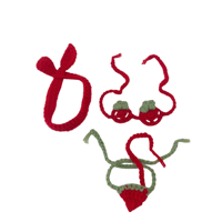 Mini ours en peluche style hawaïen avec vêtements, jupe bikini fraise au crochet, pendentif en peluche, cadeau souvenir de vacances