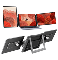 Écran triple pliable de 14 pouces, écran étendu, triple moniteur portable