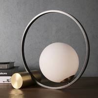 Lampe de table ovale en verre et métal de style nordique moderne pour la décoration de chevet
