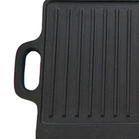 Cofeler Réversible En Fonte Pré-Assaisonné Camping Plaque Grill Casseroles En Plein Air BBQ Antiadhésif Fry Ustensiles De Cuisine pour Cuisinière À Induction