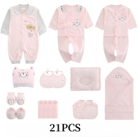 Le prix du coton Gots personnalisé peut être négocié 18-23PCS Ensemble grenouillère vêtements pour bébés
