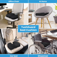 Coussin de siège en mousse à mémoire de forme - Amovible et lavable pour chaise de bureau, siège de voiture, avion, gradins, bureau - Soulagement de la douleur pour les longues périodes assises