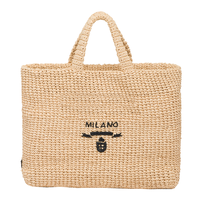 Sac fourre-tout décontracté en raphia de paille durable de haute qualité avec broderie de perles, chaînes, plumes, nœuds et doublure en coton pour femme, idéal pour l'été et la plage