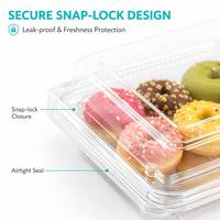 Boîte à salade jetable transparente en PET de qualité supérieure, biodégradable, pour sushis, pain, fruits, légumes, desserts, emballage alimentaire