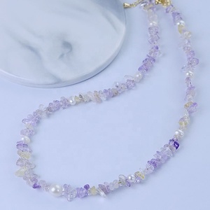 Collar de Perlas de Cuarzo Rosa Brillante Genuino, Chapado en Oro de 18K sobre Cobre Puro, Estilo Casual de Lujo, Hecho a Mano, Pulido, Regalo para Días Festivos - Product Image 3