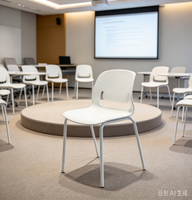 Chaise de formation, de bureau, scolaire, de conférence et de séminaire en acier et plastique, monobloc moulé, à dossier creux, finition poudrée