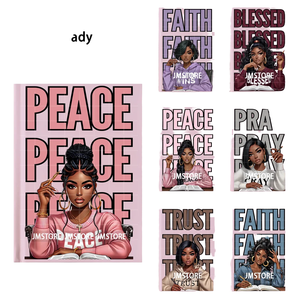 מדבקות עמידות במים, ניתנות לשטיפה, עם ציור של אלפבית, ילדה אפריקאית מתפללת, אלוהים נוצרי, למחברות, כוסות, בד תלת מימדי, מוכנות להדבקה, עמידות לאורך זמן - Product Image 2