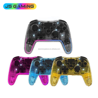 Manette de jeu sans fil transparente JSgaming, contrôleur de jeu Bluetooth pour TV Box PC, joystick avec lumière RVB, fonction turbo