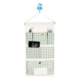 Bolsa de almacenamiento montada en la pared de varias capas con seis bolsillos y cajón para pañuelos, organizador de tela de algodón para puertas y ventanas - Product Image 4