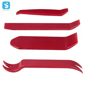 4 Pcs Red Car Audio Dash Entfernung Kunststoff Pry Tools Radio Tür Clip Panel Trim Dash Entfernung