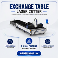 Machine de découpe laser à fibre ouverte avec table d'échange, découpeuse CNC pour métaux, destinée aux machines agricoles et aux structures en acier