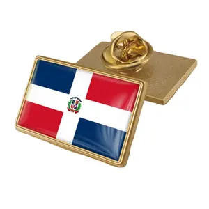 도미니카 공화국 국기 배지 국가 국기 옷깃 핀 세계의 깃발 모자 핀 맞춤형 로고 에나멜 핀 제조