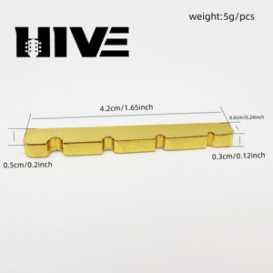 HIVE Raffinato Capotasto per <span class=keywords><strong>Basso</strong></span> Elettrico a 4 <span class=keywords><strong>Corde</strong></span> in Ottone Massiccio ad Alta Densità 42MM - Product Image 2