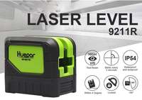 HUEPAR Laser à nivellement automatique 9211R , 2 lignes 2 points d'aplomb alignement de lignes croisées Niveau laser rouge