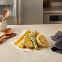 Vegetales Fritos Congelados CN, Tempura Crujiente de 30g, Vegetales Salados Listos para Comer, Refrigerados a -18°C, Vida Útil de 12 Meses